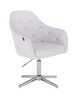 FOTEL HR830 BIAŁA SKÓRA CROSS CHROM