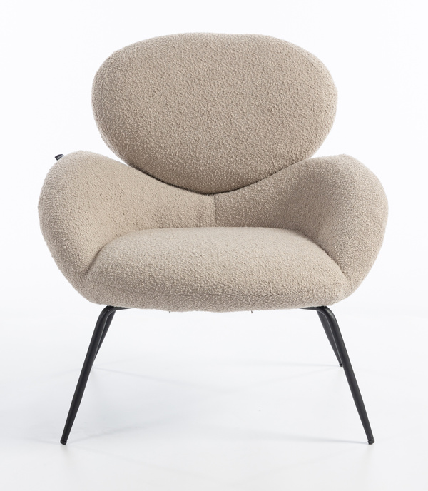 FOTEL HR2045 LATTE BARANEK CZARNA PODSTAWA