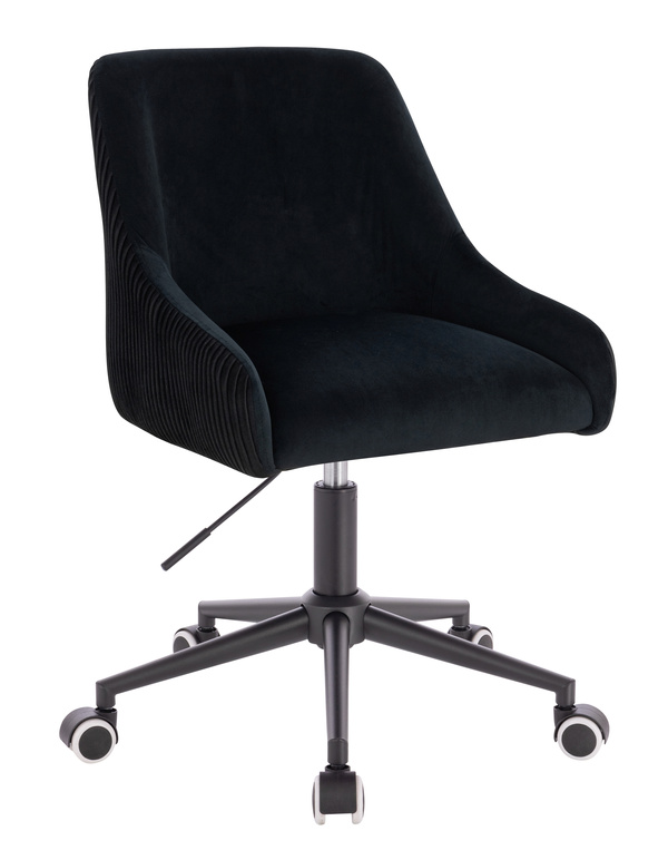 FOTEL HR920K CZARNY WELUR CZARNA PODSTAWA