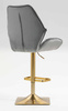 FOTEL HR350KW STALOWY WELUR ZŁOTA PODSTAWA