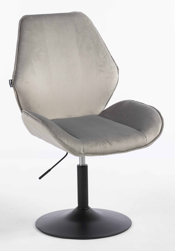 FOTEL HR350N STALOWY WELUR CZARNA PODSTAWA