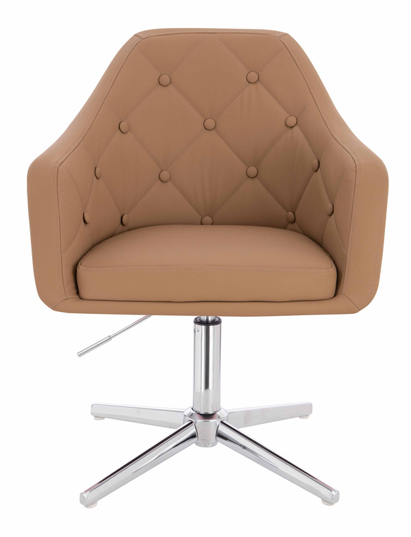 HOKER HR831CROSS KARMELOWY  EKOSKÓRA PREMIUM SOFT CHROMOWANA PODSTAWA