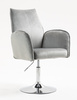 FOTEL HR280N STALOWY WELUR CHROMOWANA PODSTAWA