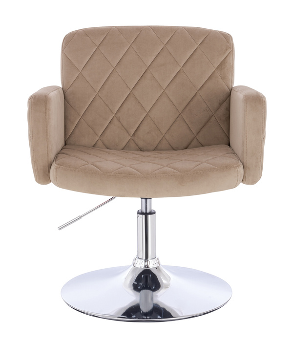 FOTEL HR802N LATTE WELUR CHROMOWANA PODSTAWA