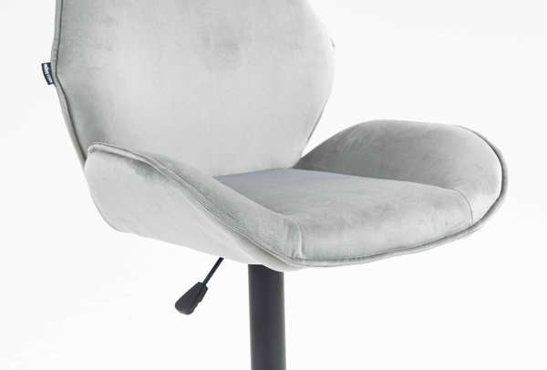 FOTEL HR350KW STALOWY WELUR CZARNA PODSTAWA