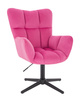 FOTEL HR650CROSS MALINOWY WELUR CZARNA PODSTAWA