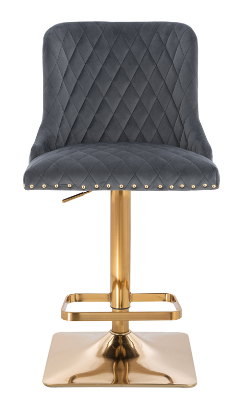 FOTEL HR940KW GRAFIT WELUR ZŁOTA PODSTAWA