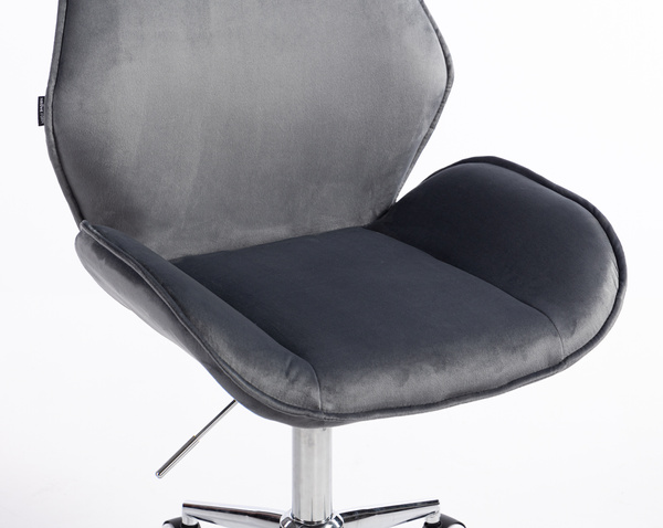 FOTEL HR350K GRAFITOWY WELUR CHROMOWANA PODSTAWA