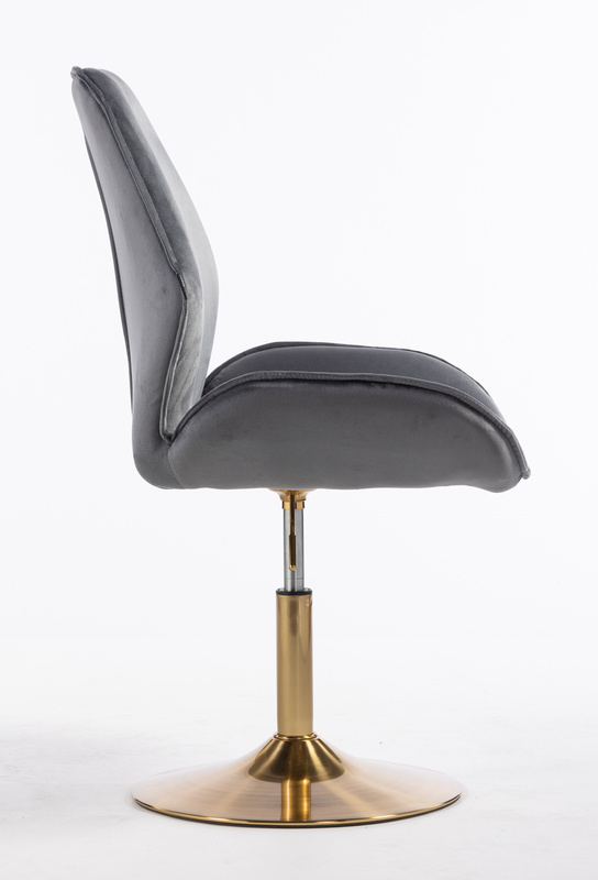 FOTEL HR350N GRAFITOWY WELUR ZŁOTA PODSTAWA