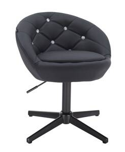 FOTEL HR948CROSS CZARNY EKOSKÓRA CZARNA PODSTAWA