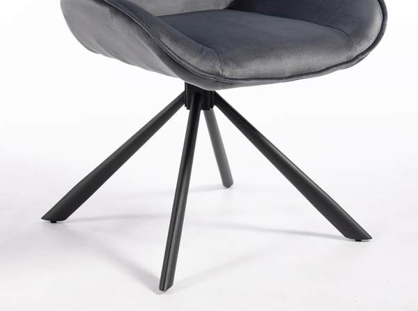 FOTEL HR350 PAJĄK GRAFITOWY WELUR CZARNA PODSTAWA