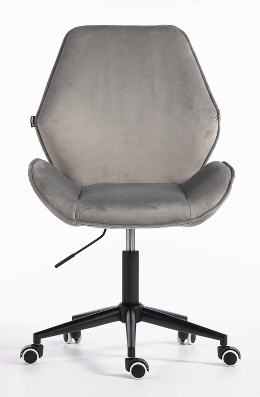 FOTEL HR350K STALOWY WELUR CZARNA PODSTAWA