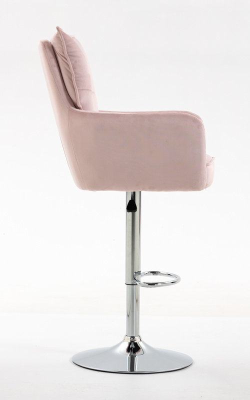 HOKER HR250W PUDROWY RÓŻ WELUR  CHROMOWANA PODSTAWA