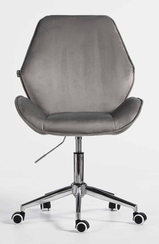 FOTEL HR350K STALOWY WELUR CHROMOWANA PODSTAWA