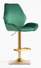 FOTEL HR350KW BUTELKOWA ZIELEŃ WELUR ZŁOTA PODSTAWA