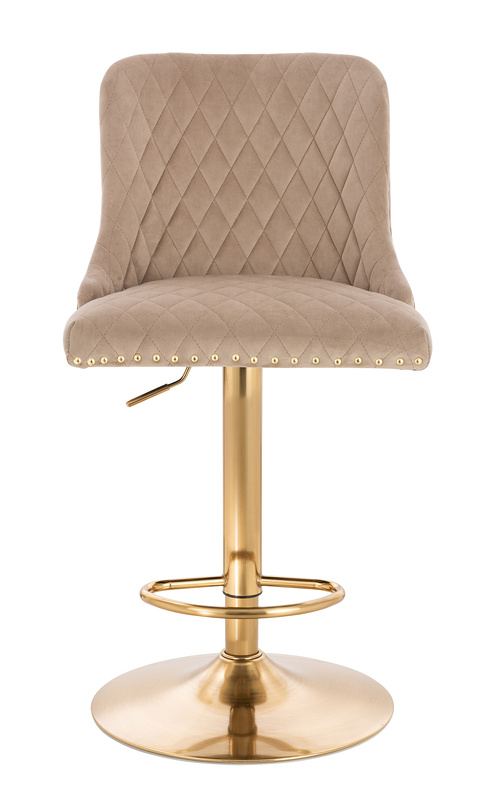 FOTEL HR940W LATTE WELUR ZŁOTA PODSTAWA