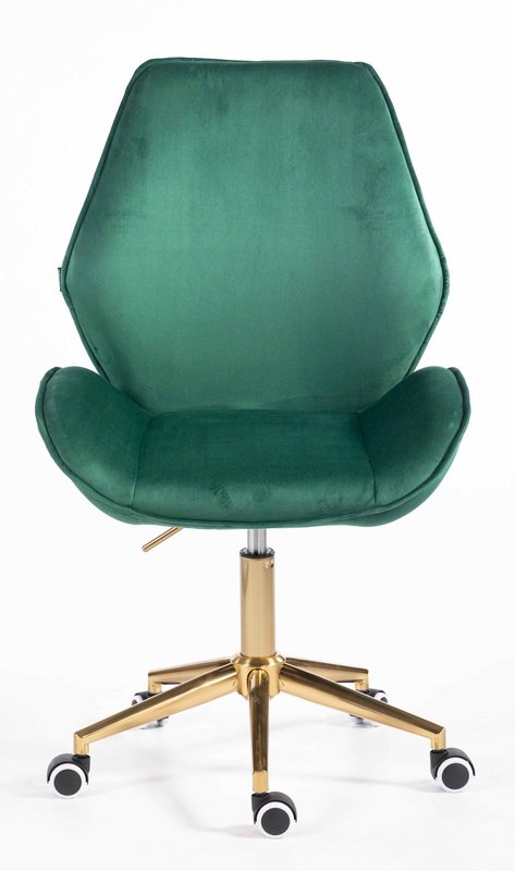 FOTEL HR350K BUTELKOWA ZIELEŃ WELUR ZŁOTA PODSTAWA