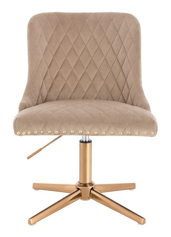 FOTEL HR940CROSS LATTE WELUR ZŁOTA PODSTAWA