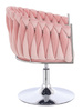FOTEL HR750N PUDROWY RÓŻ WELUR CHROMOWANA PODSTAWA