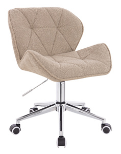 FOTEL HR111K LATTE BARANEK CHROMOWANA PODSTAWA