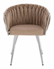 HR750 KRZESŁO CHROMOWANE NOGI LATTE WELUR