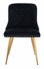 HR940 KRZESŁO ZŁOTE NOGI CZARNY WELUR