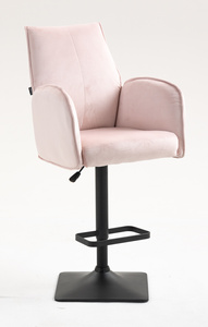 FOTEL HR280KW PUDROWY RÓŻ WELUR CZARNA PODSTAWA