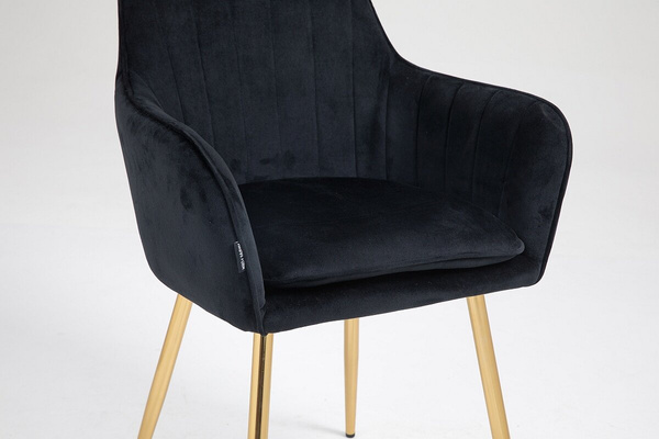 FOTEL HR2022  CZARNY WELUR