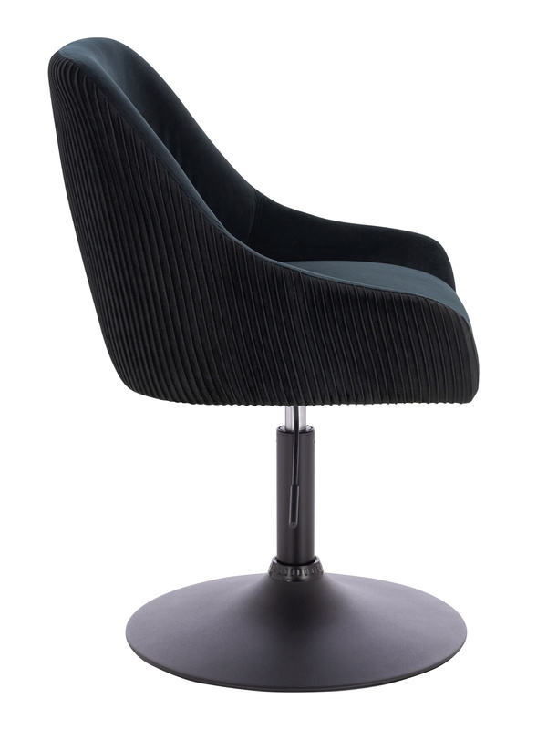 FOTEL HR920N CZARNY WELUR CZARNA PODSTAWA