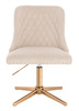 FOTEL HR940CROSS KREMOWY WELUR ZŁOTA PODSTAWA