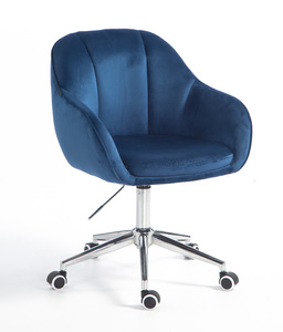 HOKER HR2055K CIEMNE MORZE WELUR CHROMOWANA PODSTAWA