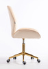 FOTEL HR350K KREMOWY WELUR ZŁOTA PODSTAWA