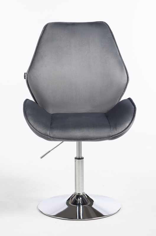 FOTEL HR350N GRAFITOWY WELUR CHROMOWANA PODSTAWA