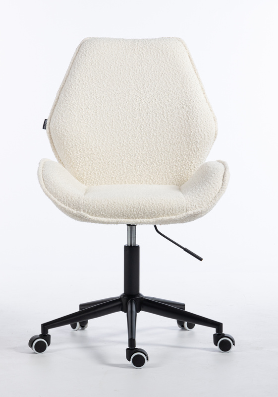 FOTEL HR350K KREMOWY BARANEK CZARNA PODSTAWA