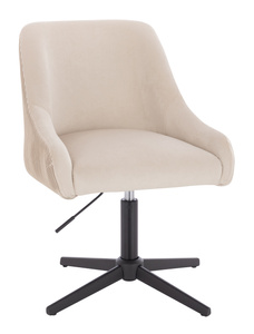 FOTEL HR920CROSS KREMOWY WELUR CZARNA PODSTAWA