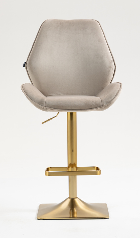 FOTEL HR350KW LATTE WELUR ZŁOTA PODSTAWA