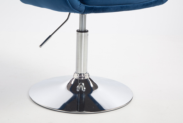 HOKER HR2055N CIEMNE MORZE  WELUR CHROMOWANA PODSTAWA