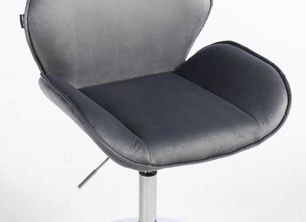 FOTEL HR350N GRAFITOWY WELUR CHROMOWANA PODSTAWA