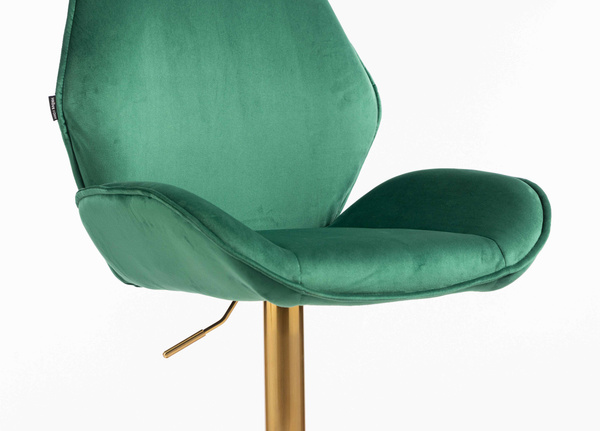 FOTEL HR350KW BUTELKOWA ZIELEŃ WELUR ZŁOTA PODSTAWA