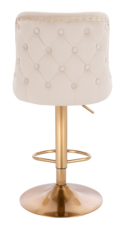 FOTEL HR940W KREMOWY WELUR ZŁOTA PODSTAWA