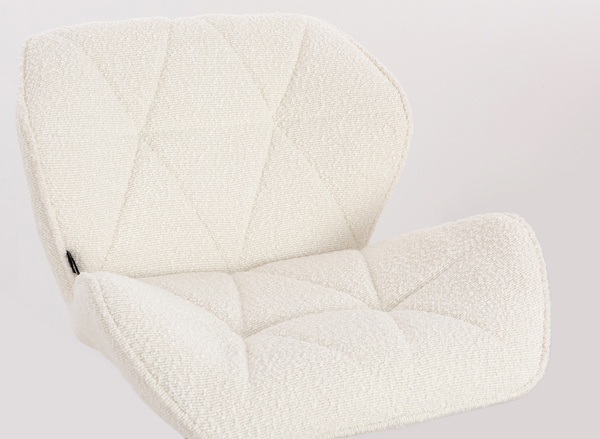 FOTEL HR111KW KREMOWY BARANEK ZŁOTA PODSTAWA