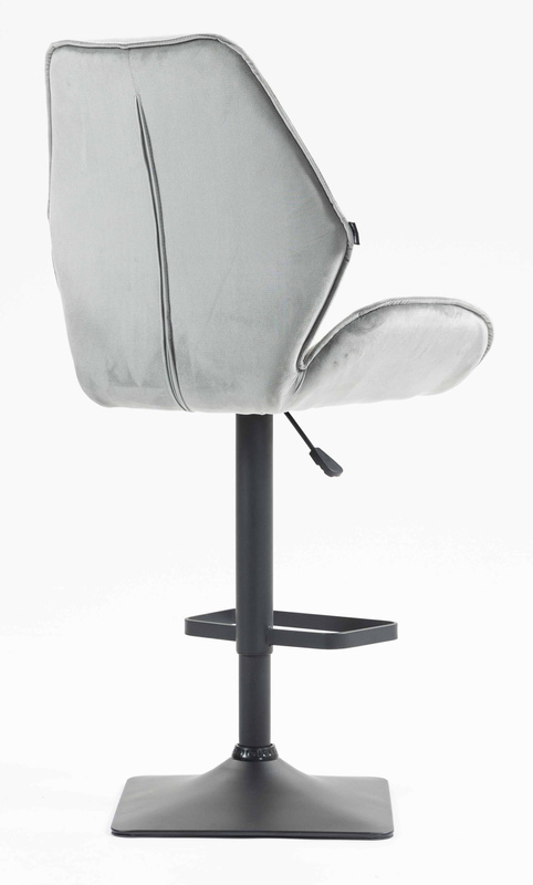 FOTEL HR350KW STALOWY WELUR CZARNA PODSTAWA