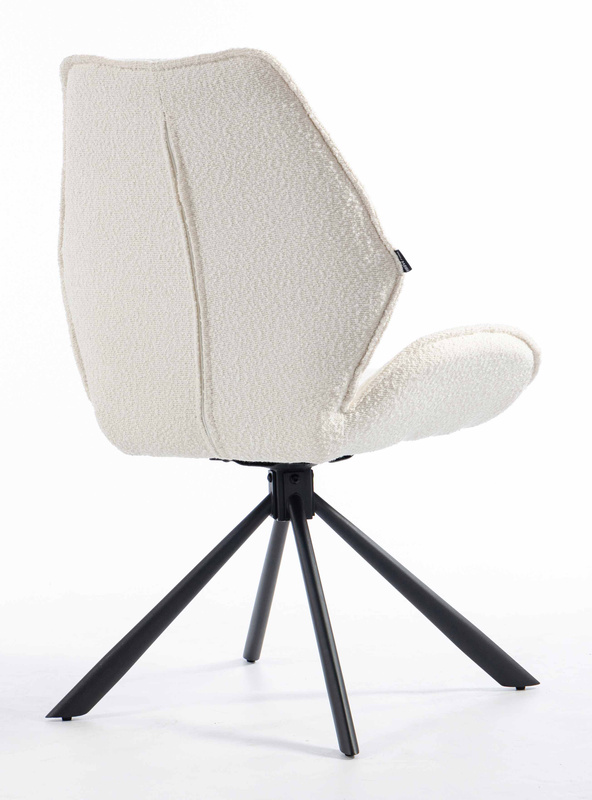 FOTEL HR350 PAJĄK KREMOWY BARANEK CZARNA PODSTAWA