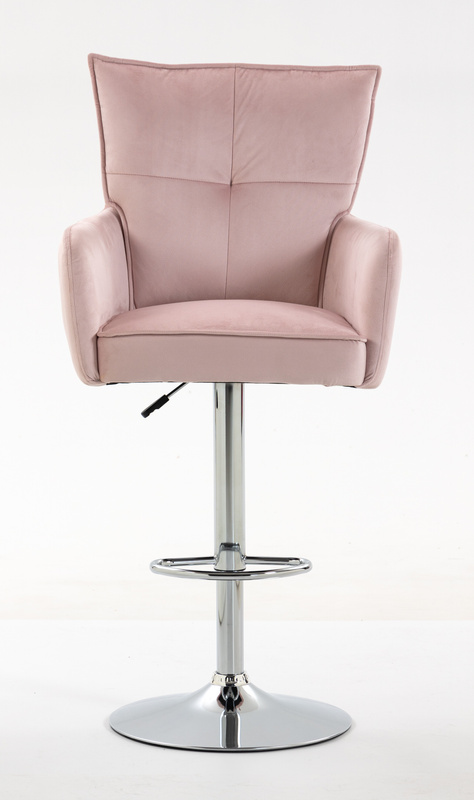 HOKER HR250W PUDROWY RÓŻ WELUR  CHROMOWANA PODSTAWA