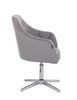 FOTEL HR830 SZARA SKÓRA CROSS CHROM