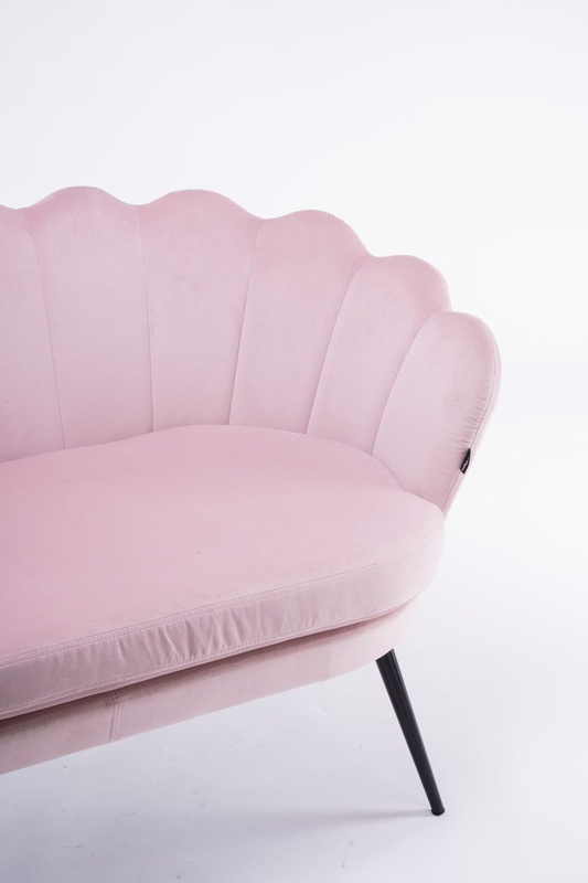 SOFA FREY PUDROWY RÓŻ CZARNE NOGI