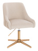FOTEL HR920CROSS KREMOWY WELUR ZŁOTA PODSTAWA