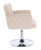 FOTEL HR802N KREMOWY WELUR CHROMOWANA PODSTAWA