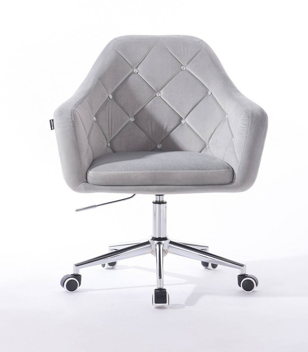 FOTEL HR830CK STALOWY WELUR