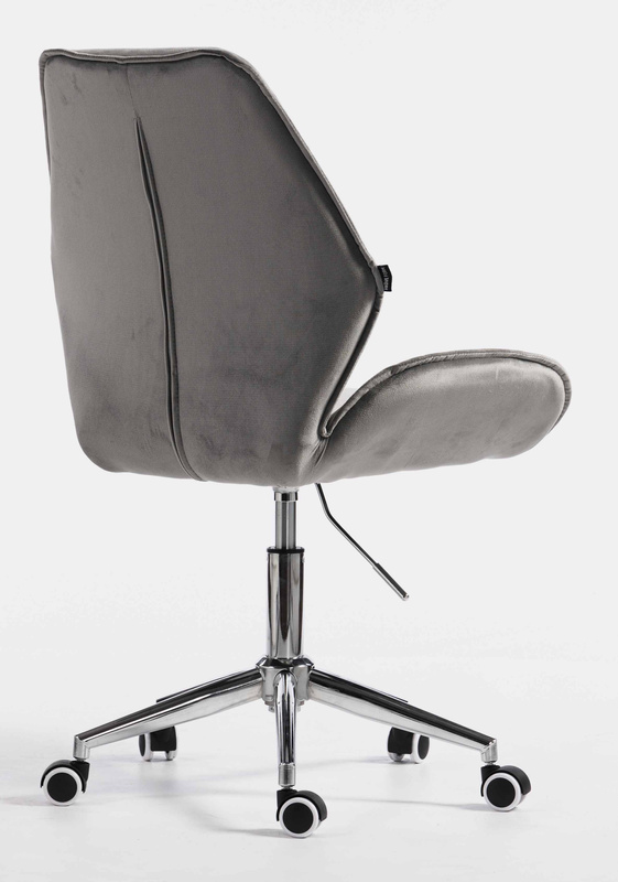 FOTEL HR350K STALOWY WELUR CHROMOWANA PODSTAWA